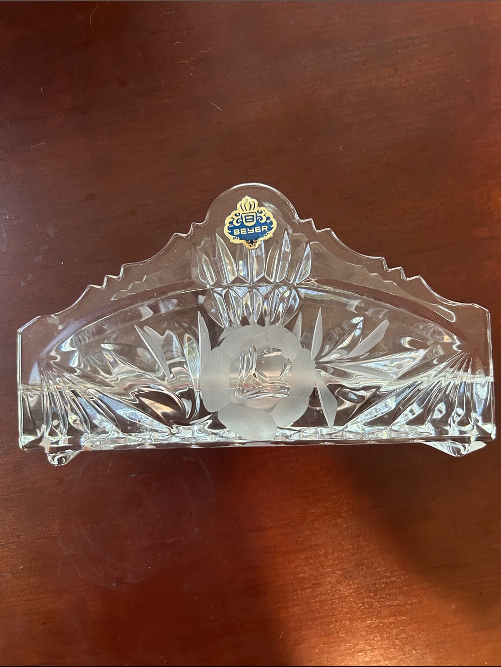 Crystal Napkin Holder in Clear Glass